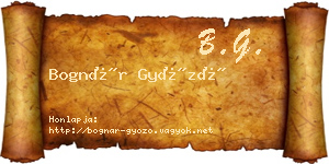 Bognár Győző névjegykártya